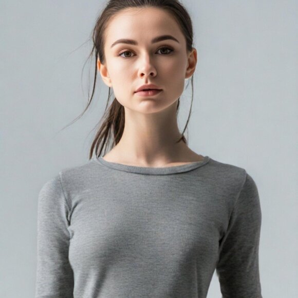 Proenza Schouler Tweed Gray Wool Three Quarter Sleeve Sweater Size Small - Picture 6 of 7